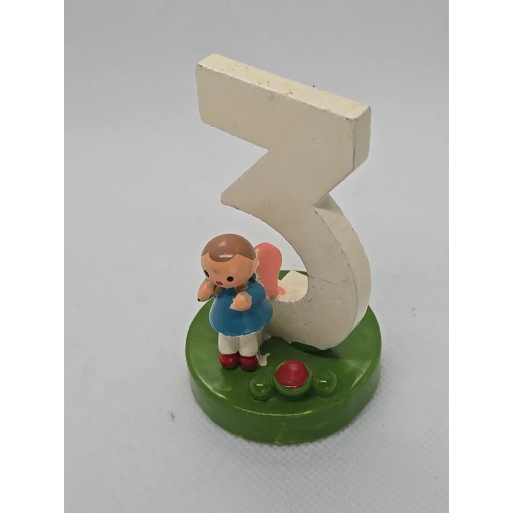 Vintage SEVI Three 3 Birthday Cake‎ Topper 3